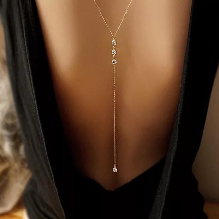 Body Jewelry For You - Nuevo collar de cadena trasera con