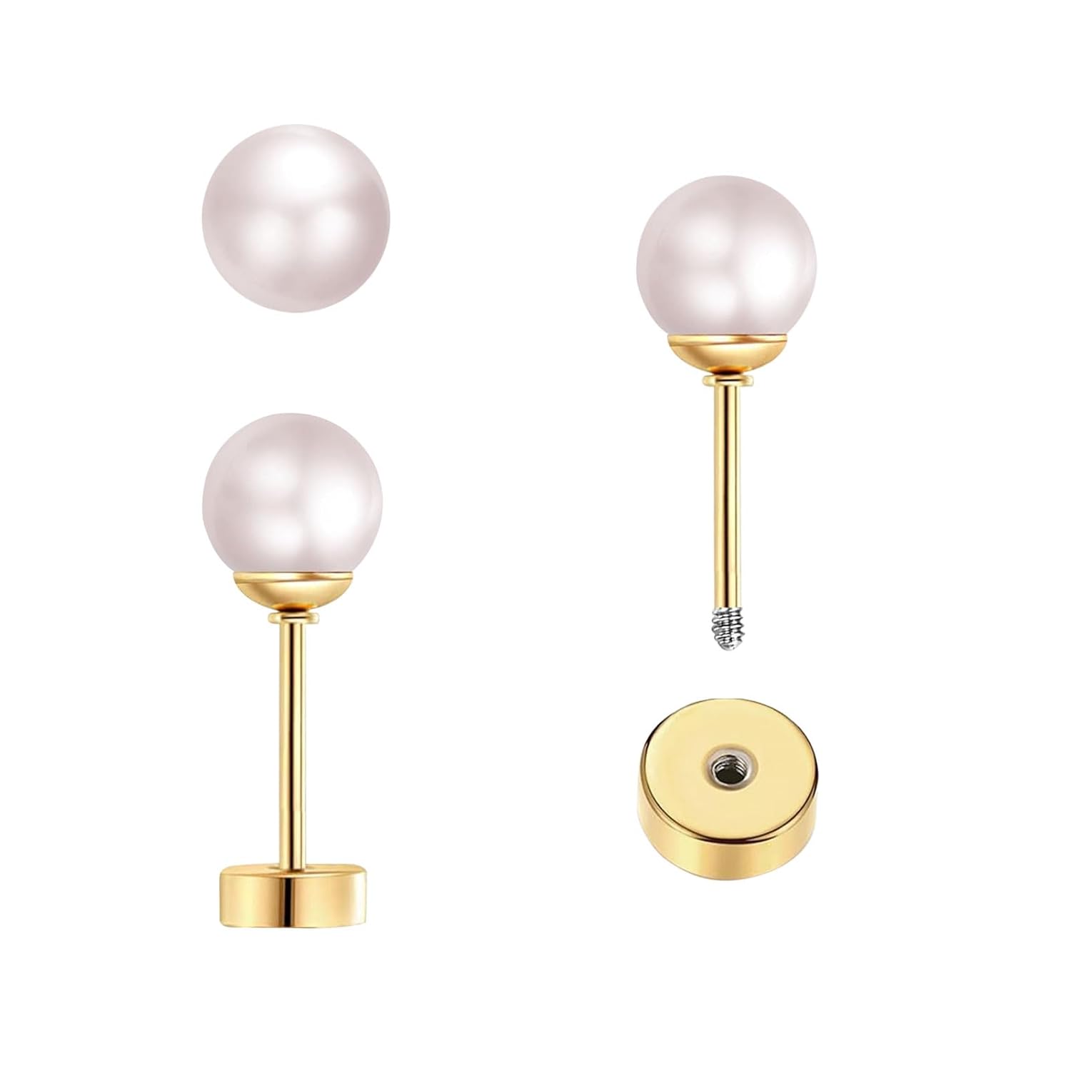 Body Jewelry Surgical Steel - 3 Pares de Aretes Pequeños con