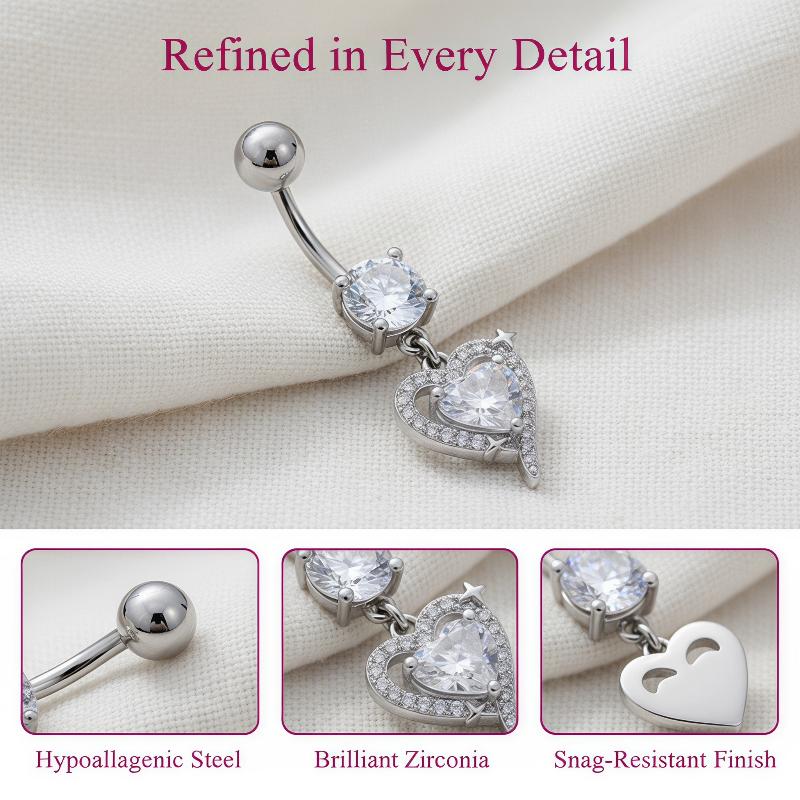 Body Jewelry Surgical Steel - 1 Pieza de Exquisito Anillo Colgante