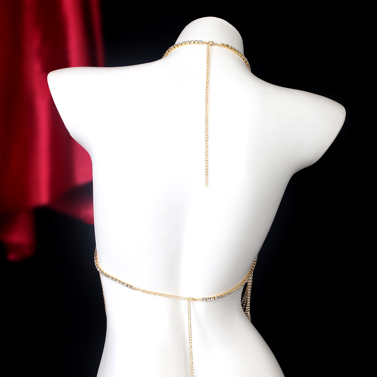 Lujosa cadena de pecho de diam - Body Jewelry Retainers reseña y precio