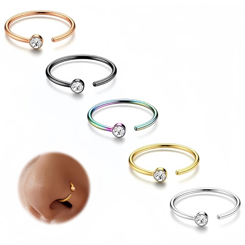 5 unidades de aros para la nar - Body Jewelry Surgical Steel reseña y precio